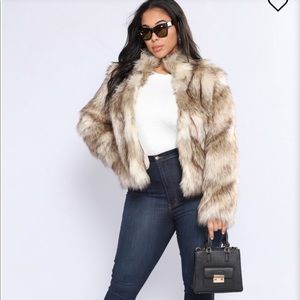 Never Worn- Faux Fur Jacket "Fernanda"